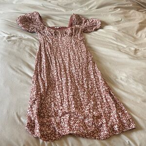 Z Supply Floral Midi Dress - Brown and White